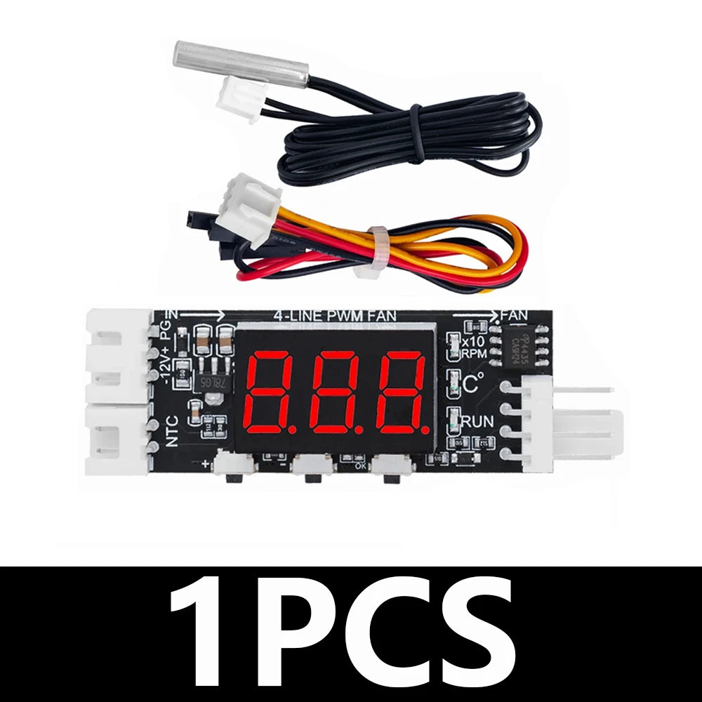 Single 12V 3A DC PWM 4 Wire Fan Temperature Control Speed Controller Chassis Computer Noise Reduction Module NTC B 10K 3950