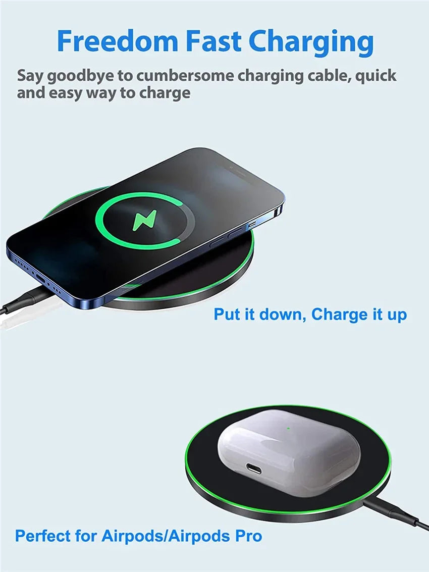 30W Wireless Charger For iPhone 14 13 12 11 Pro XS Max Mini X XR Induction Fast Wireless Charging Pad For Samsung Xiaomi Huawei