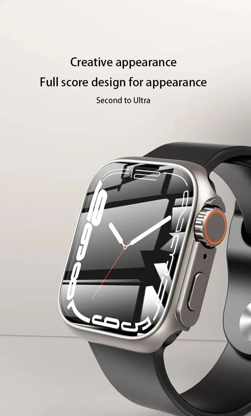 2PCS Case Glass+Case For Apple Watch 42 46 44 45 41 40mm Screen Protector Cover Change Ultra Bumper IWatch Series10 9 8 7 SE 6 5