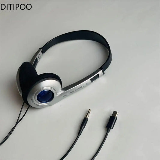 Y2k Personality Retro Headphones Millennium Wind Headset Blue Black Fashion Style Headset Over Ear Earbud 3.5mm Type C Headset