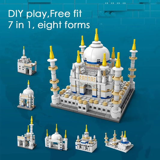 510PCS Taj Mahal Mini Building Blocks Set 3D Puzzle DIY Architecture Pixel Bricks Architecture Model Toy