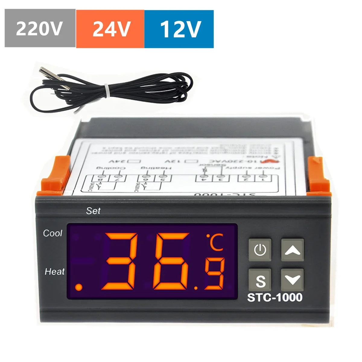 STC-1000 220V 12V 24V Digital Temperature Controller Thermostat Thermoregulator Incubator Relay LED 10A Heating Cooling Tools