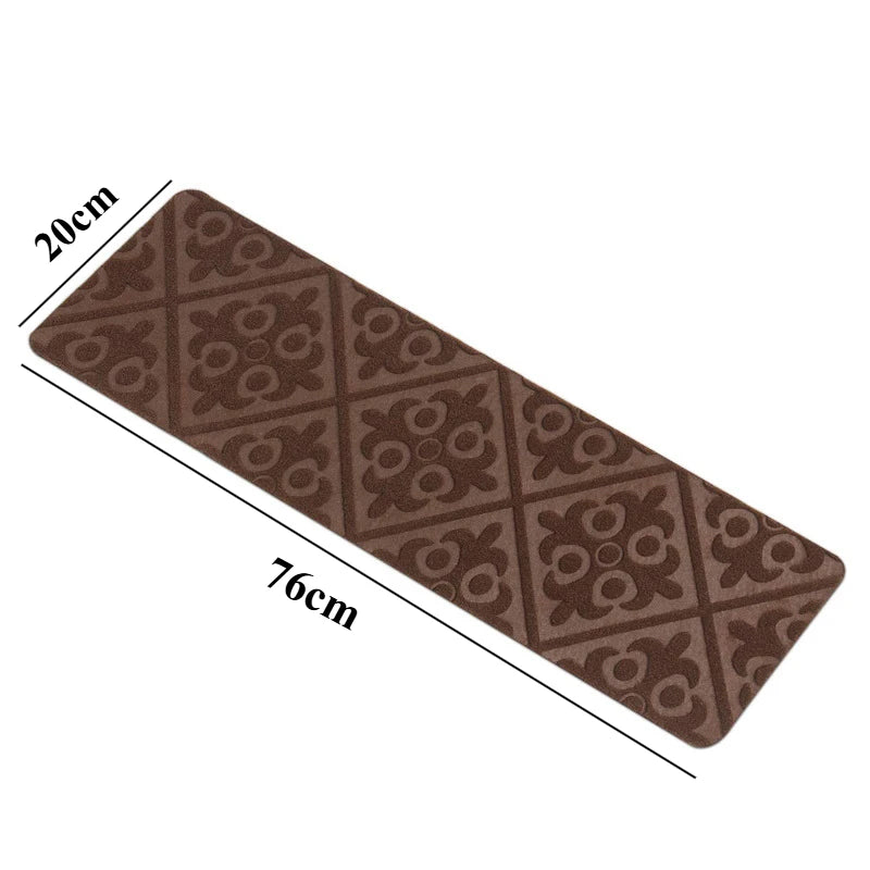 6/12pcs 20x76cm Soft Stair Stepping Mat Pattern Self-adhesive Non-slip Water Absorption Stair Carpet Mat Mute Protector Rug