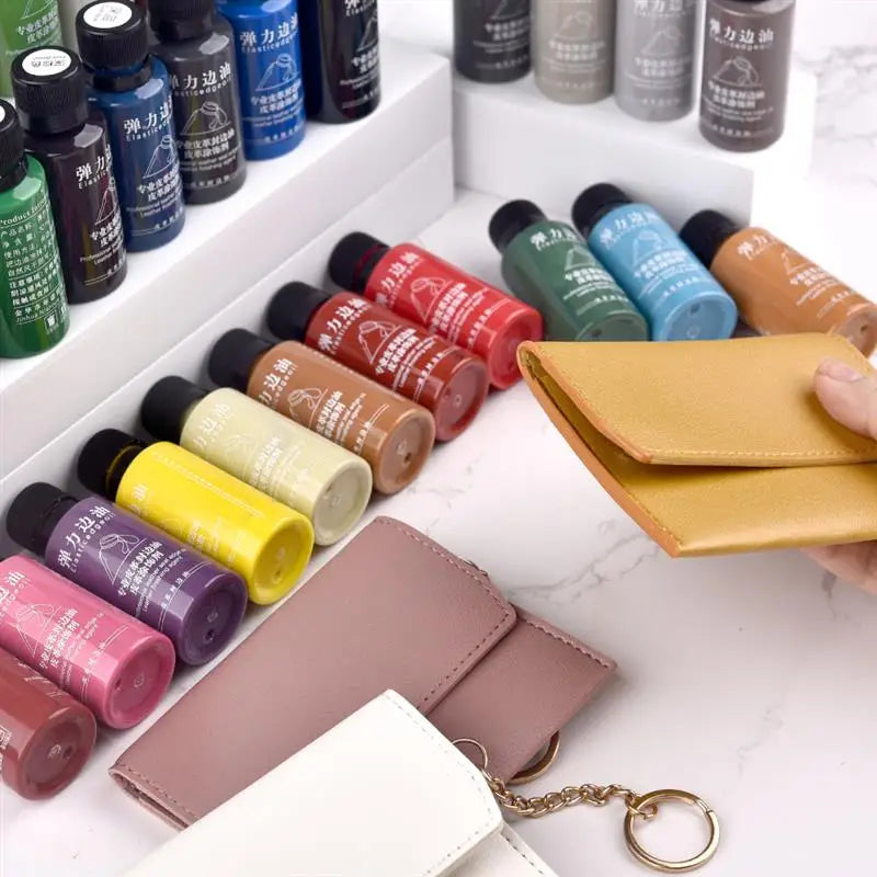 30ml Stretch Matte Elastic Edge Sealing Oil Leather Dye Coloring Coats Edges Repair Wrap Liquid DIY Leather Craft Paint Pigment