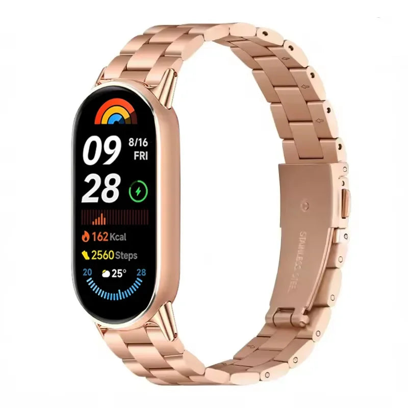 Metal Strap for Xiaomi Mi Band 10 9 8 Smartwatch Stainless Steel Comfortable Band for Miband 10 9 8 Replacement Bracelet Correa