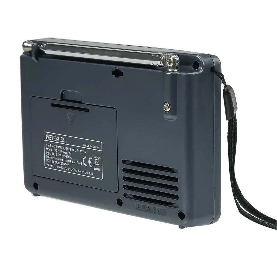 RETEKESS V115 Radio FM AM SW Portable Radios Rechargeable  Radio Batteries multiple bands  USB Recorder Speaker for Elders TX32