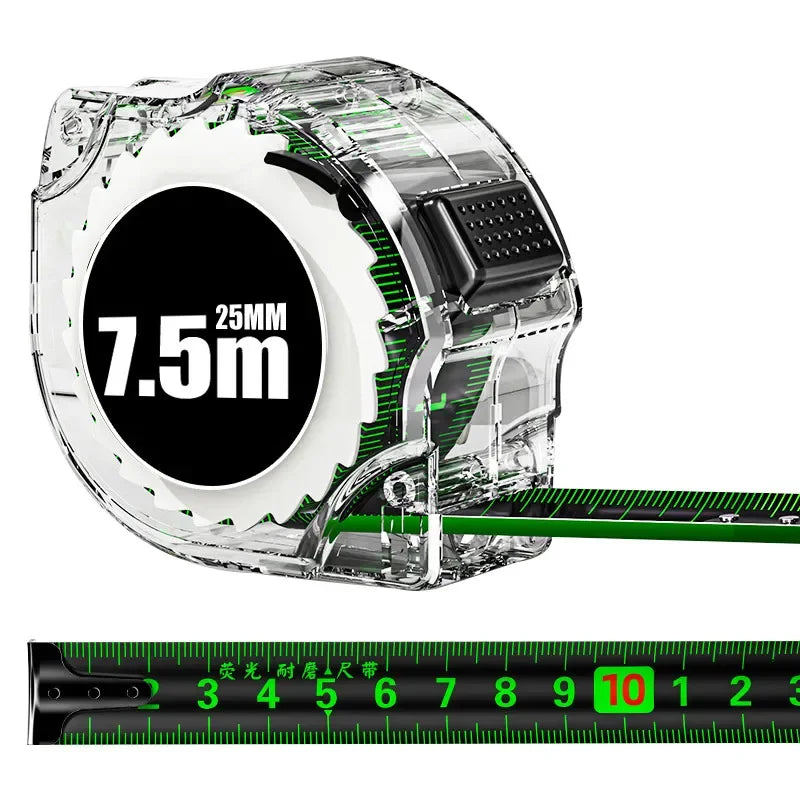 5M/7.5M/10M Black Fluorescent Tape Measure High Precision Thickened Tape Measure Wear-resistant and Drop-proof Tape Measure