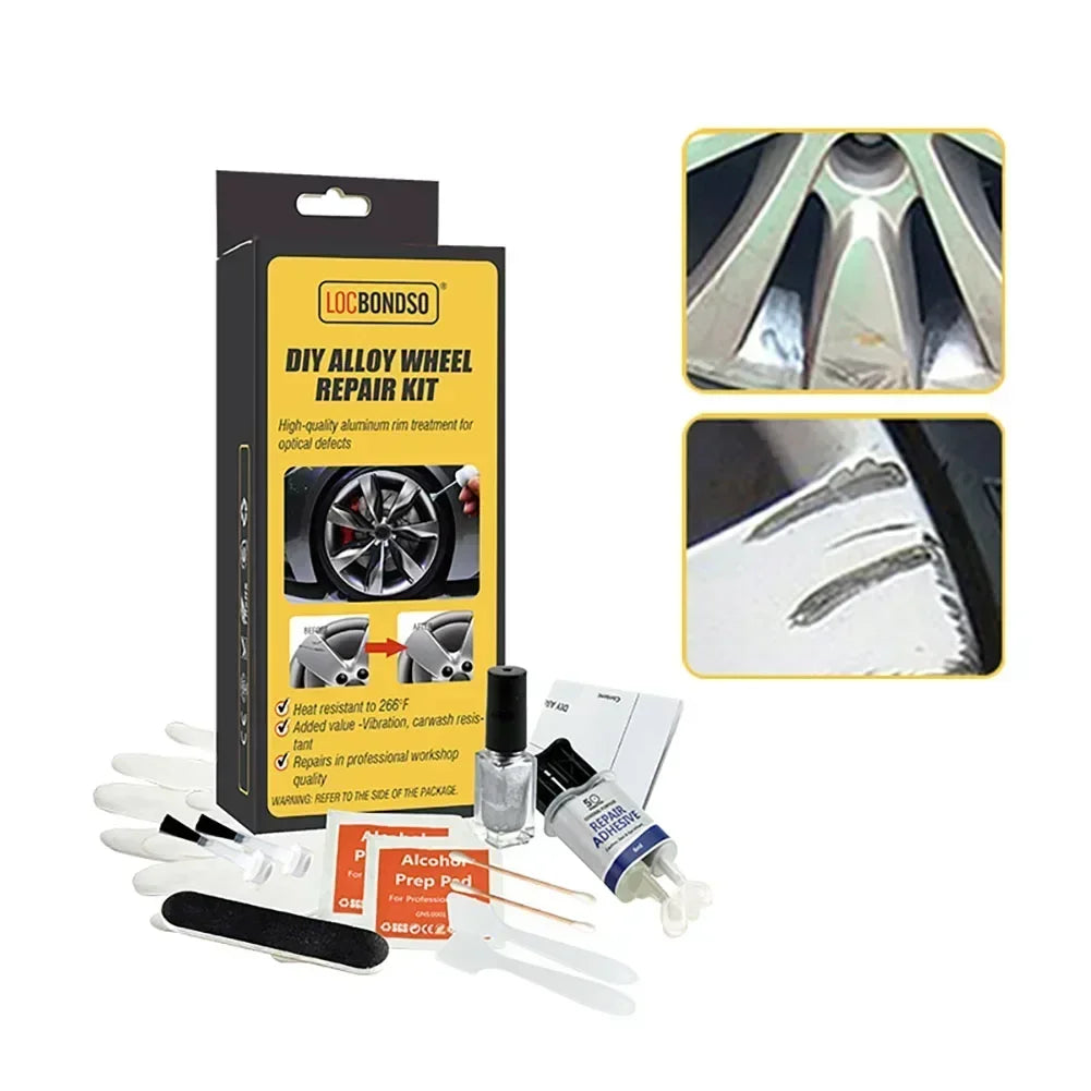 Aluminum Alloy Car Wheel Repair Kit Washable Auto Wheel Rims Repair Tool Set Dent Scratch Restore Wheel Rim care Accessories
