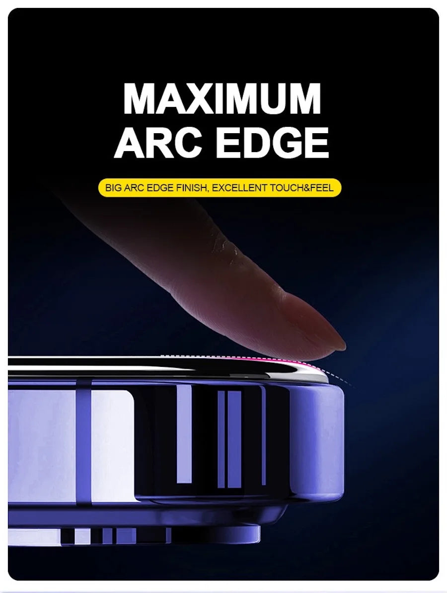 2Pcs For iPhone 16 15 14 13 12 11 XR XS Pro Max Plus Screen Protector Toughened Glass Phone With Install Kit Remove Magicjohn