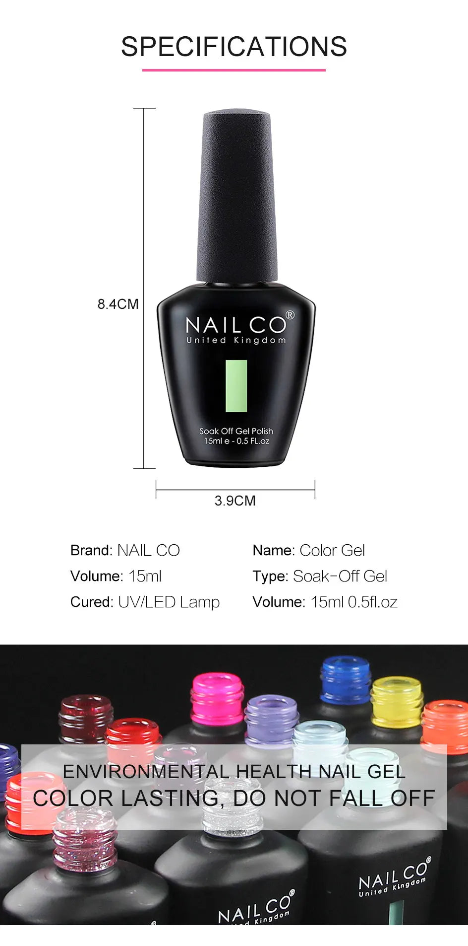 NAILCO Gel Nail Polish 15ml Nail Art Vernis Semi Permanent Soak off UV Gel Polish Gel Manicure Nail Varnish Nail Color Ongles