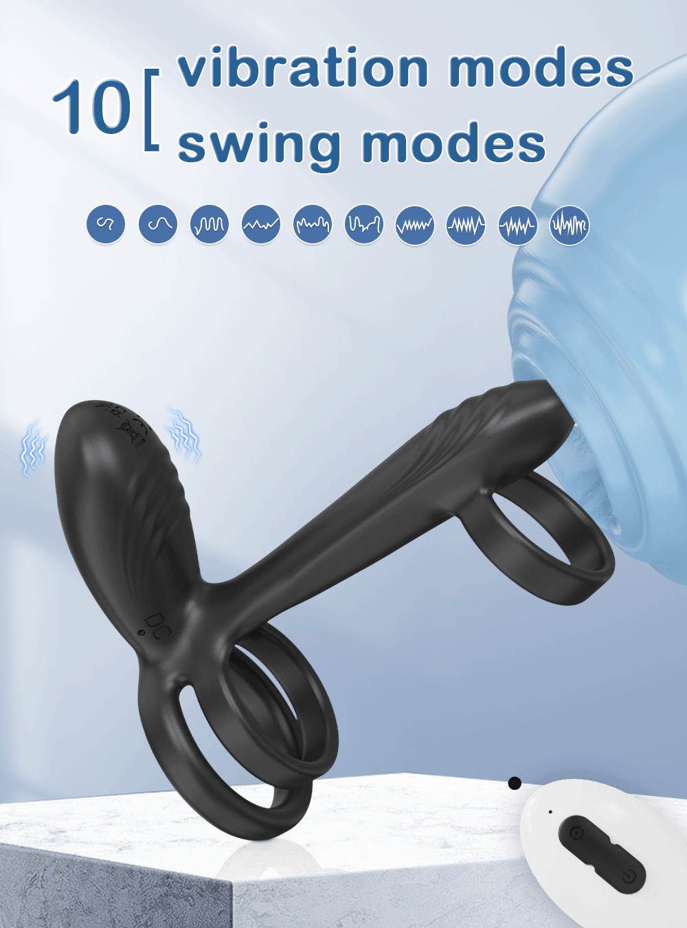 Vibrating Cock Ring for Men Remote Control Penis Ring Ejaculation Delay Chastity Cage Clitoris Stimulation Sex Toy for Couples