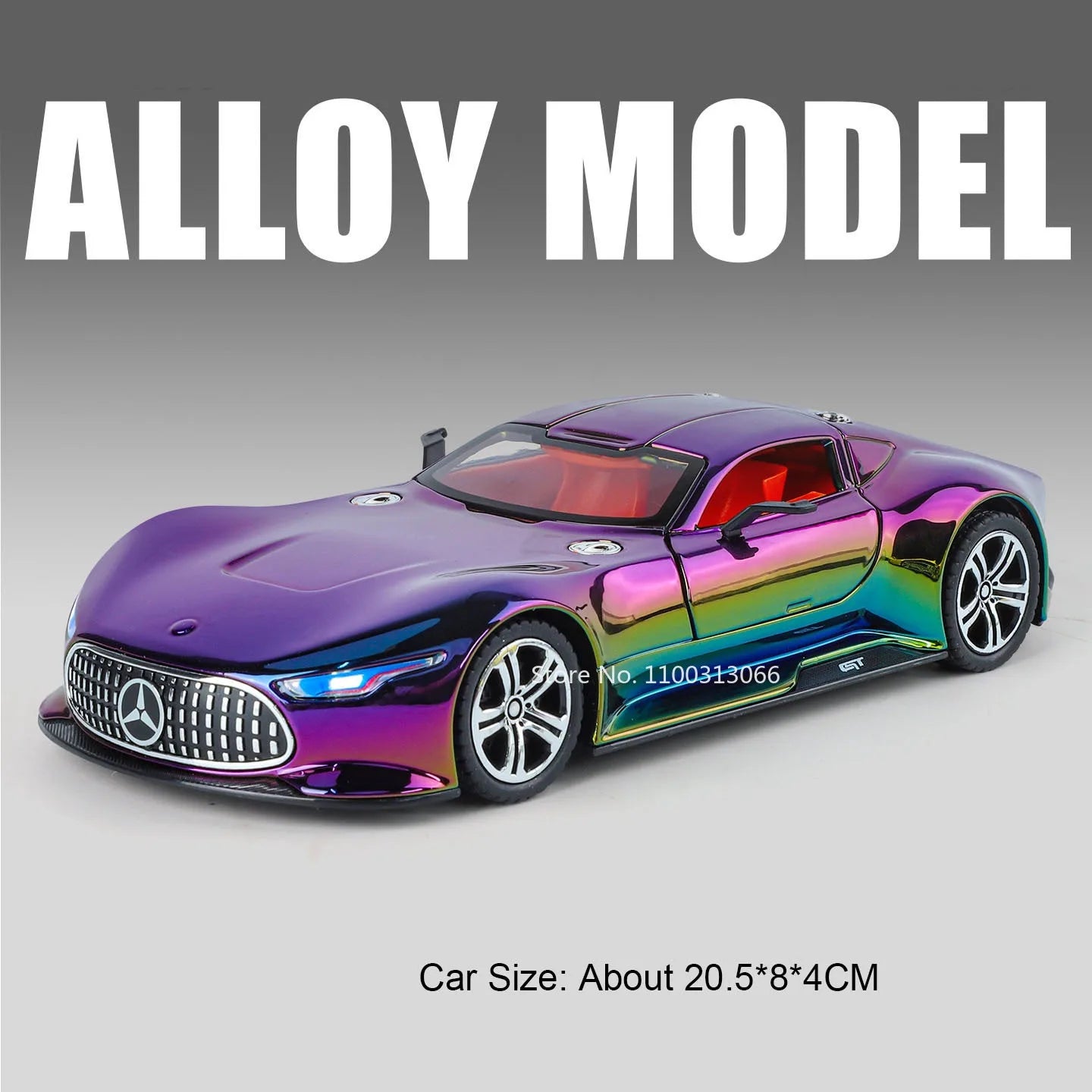 1:24 Alloy Diecasting Vision GT Toys Cars Miniature Models Wheel Pull Back Sports Car with Light Music Vehicles Model Ornament
