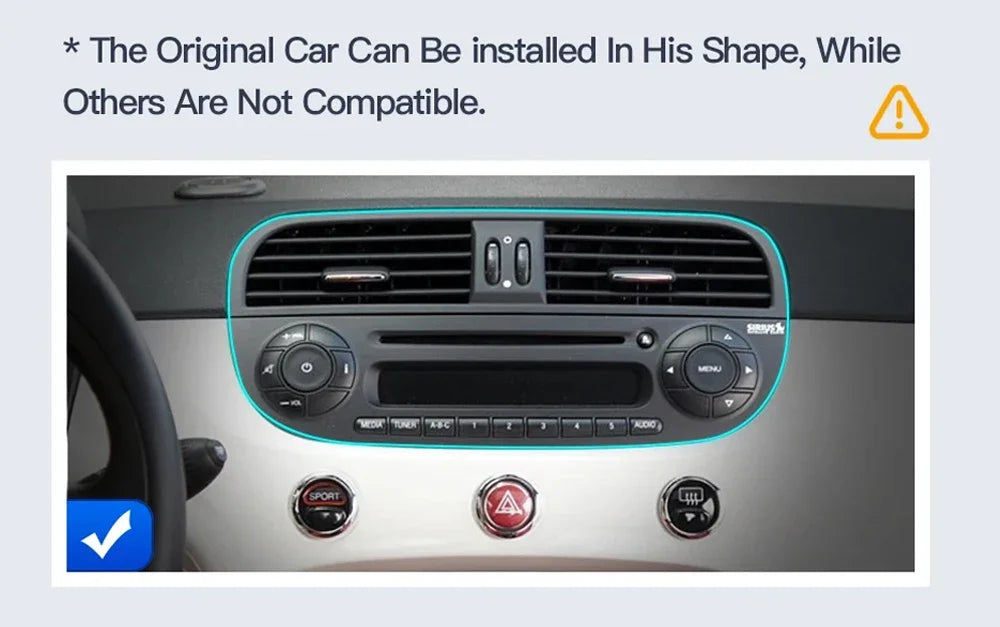 Junuse 7" Wireless Android Auto Carplay For Fiat 500 2007~2015 Android 13 Carplay GPS Navigation Multimedia Player White Black