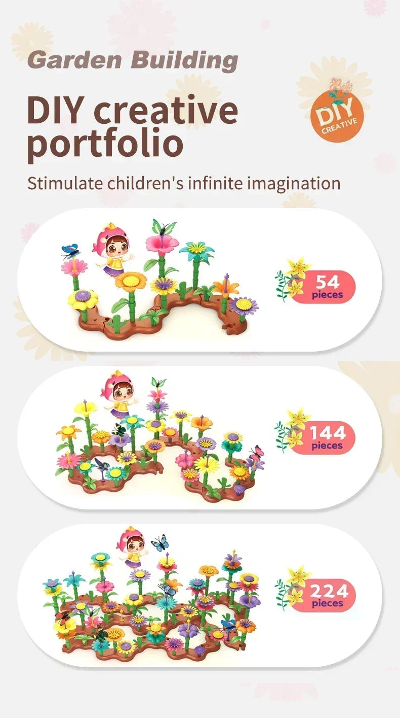 Grow Their Imagination with STEM Educational Flower Garden Building Toy - Perfect Gift for 3-7 Year Old Boys & Girls!