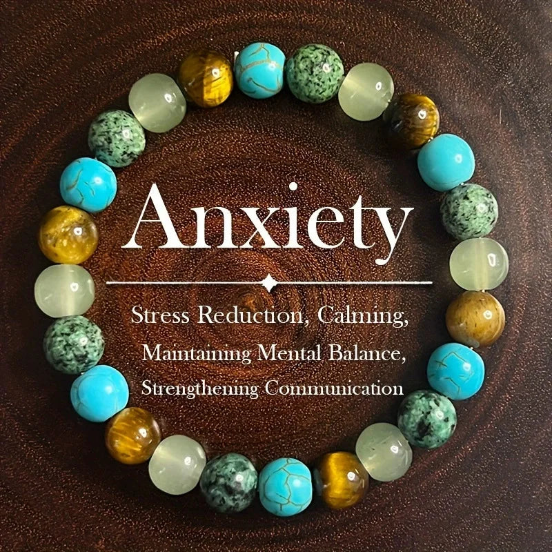 Tiger Eye Amethyst Bracelet for People Lucky Stone Jewelry Anxiety Relief Healing Crystal Gift for Wealth Abundance and Stress