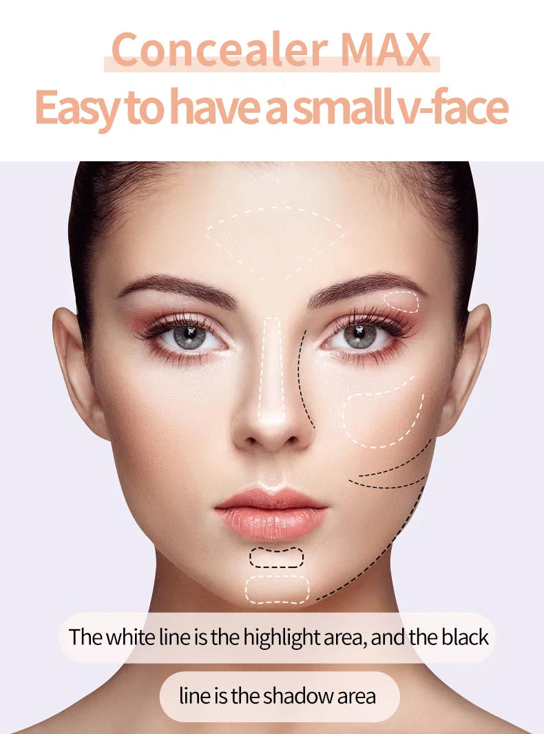 Highlight Contouring Pen Double-ended Highlighter Stick Concealer Contour Stick V Face Three-dimensional Mineral Smooth Silky Br