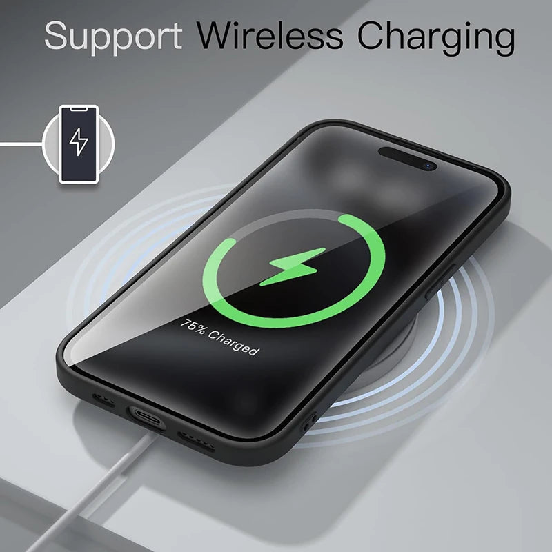 Luxury Ultra Thin Matte Silicone Soft Case For iPhone 16 17 15 14 Plus 13 Mini Pro Max SE 2022 2020 Anti-drop Solid Black Cover