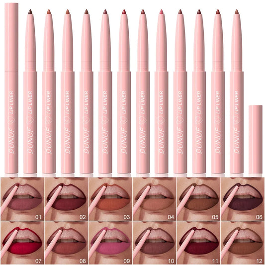 12 Colors Lip Liner Lip Pencil Set Matte Lipstick Waterproof 24 Hours Long Lasting Korean Lip Tint Makeup For Women Cosmetics