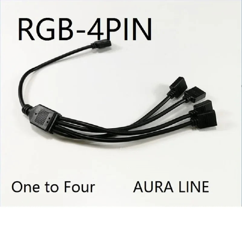 RGB Extended Line 12V AURA 4Pin 5V ARGB 3Needle  LED Light Tap Line Motherboard Fan Aperture Strip Chassis RGB  Cable