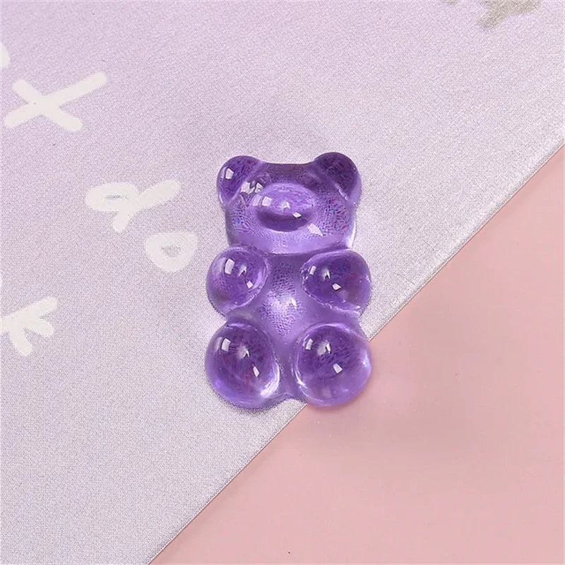 50pcs 3D Cartoon Jelly Bear Nail Art Resin Charms Rhinestones Kawaii Accessories Press on Nails Decorations DIY Supplies Parts