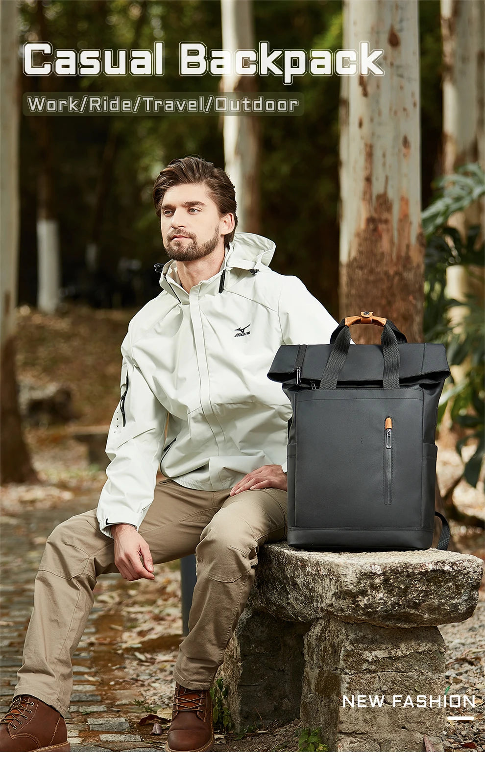 Heroic Knight Travel Men Backpack Multifunction Expandable Laptop Bag USB Port Outdoor Waterproof Hiking Pack For Male Anti-thef