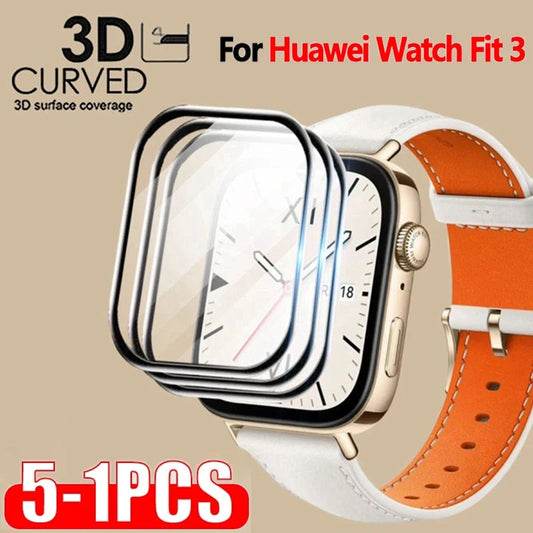 Screen Protector for Huawei Watch Fit 3 3D Curved Screen Protector for Huawei Watch Fit3 Ultra-HD Full Coverage Protective Film