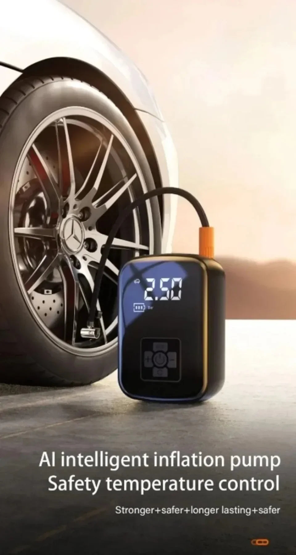 Portable Car Air Pump Wireless Intelligent Digital Display Tire Gases Machines Car Air Compressor Electric Tire Gases Machines