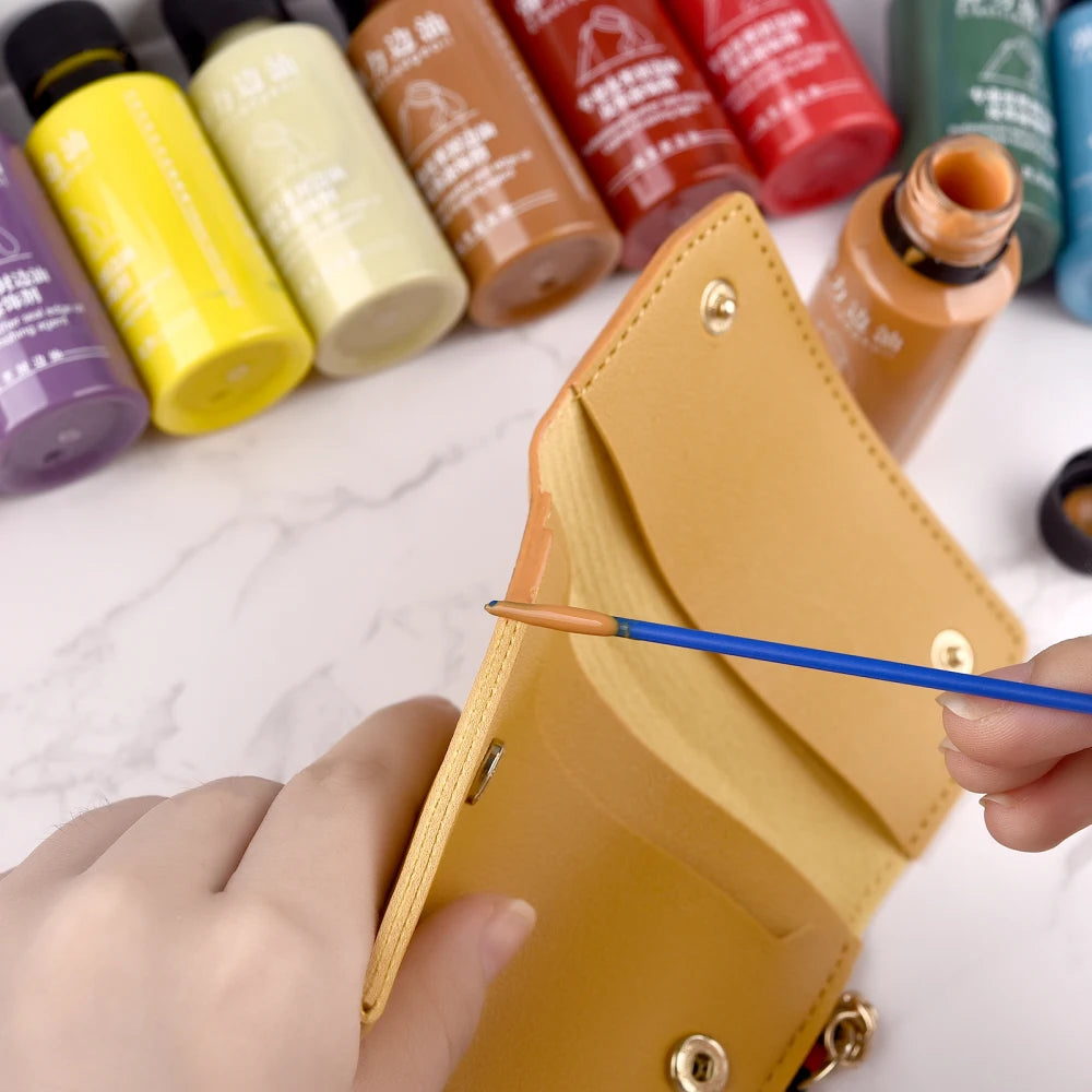 30ml Leather Edge Repair Paint Oil Dye Dressing Color Finish DIY Craft Leather Shoe Bag Coats Leather Elastic Edges Pigment