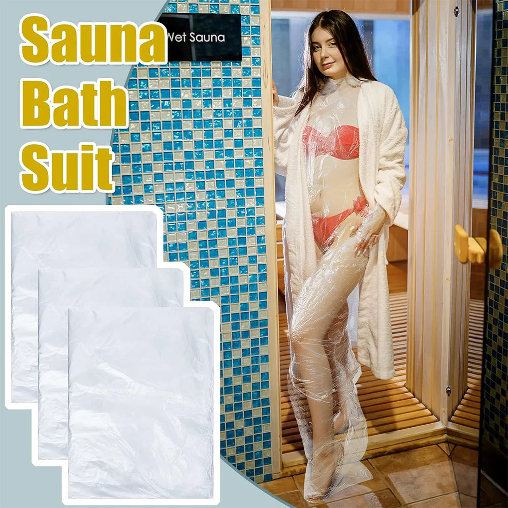 20 PCS Disposable Body Wrap PE Sauna Bath Plastic Bag Body Far Infrared Sauna Wrap for Women Men Spa Bathtub Weight Loss Detox