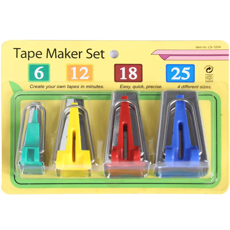 Tape Maker Set Sewing Accessories Seam Tools Supplies Accessory Seams Instruments Set 4 size 6mm 12mm 18mm 25mm Patchwork