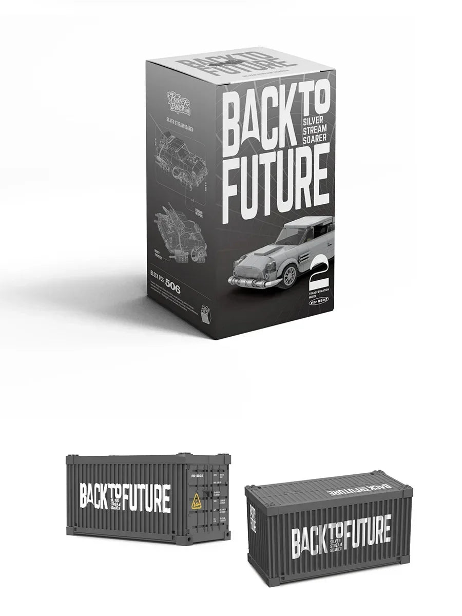 Container Sports Car Back To The Future Series 2 Change Puzzle Building Block Toy Tabletop Decoration Gift With Box