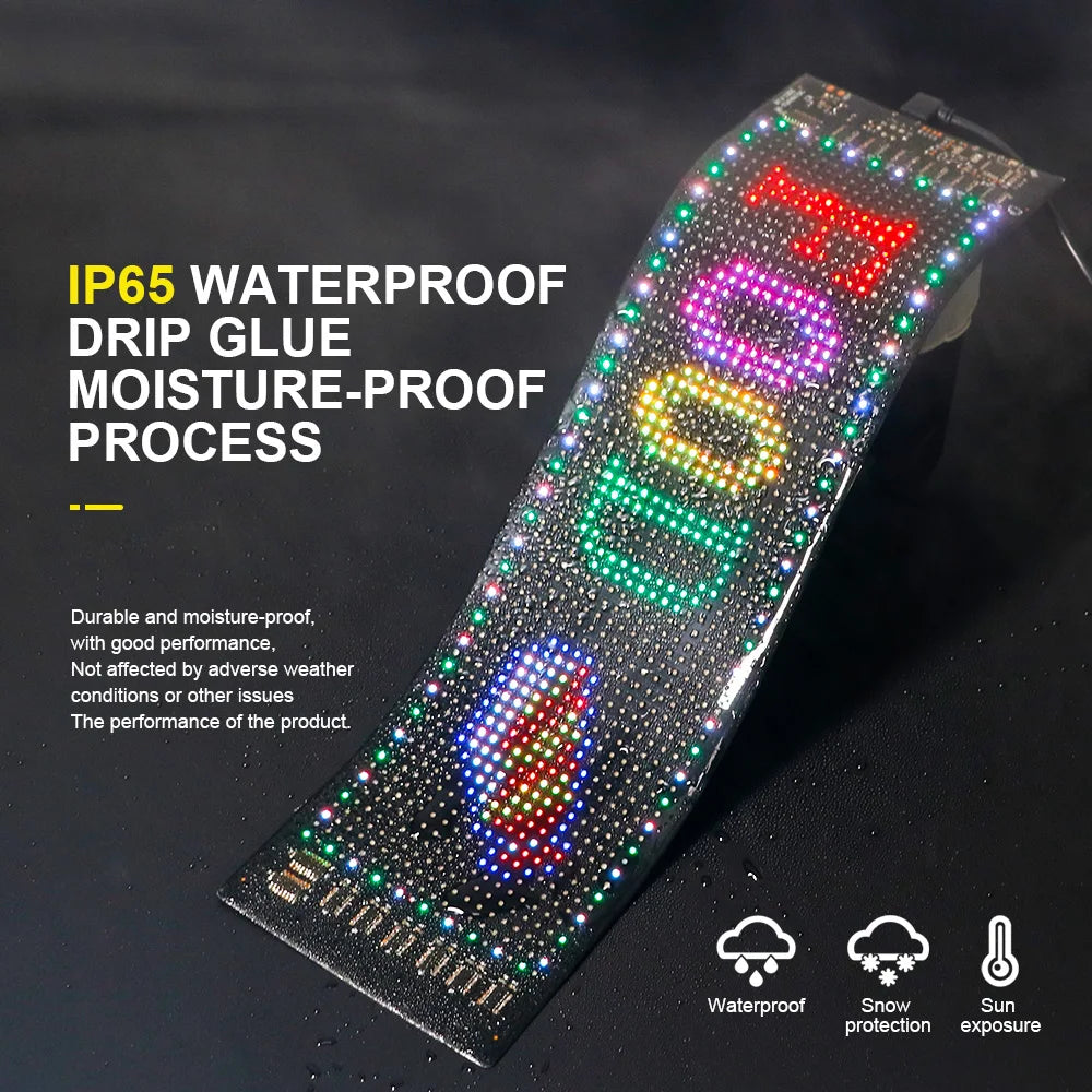 LED Matrix Pixel Panel USB 5V Flexible Addressable RGB Pattern Graffiti Scrolling Text Animation Display Car Shop Bluetooth APP