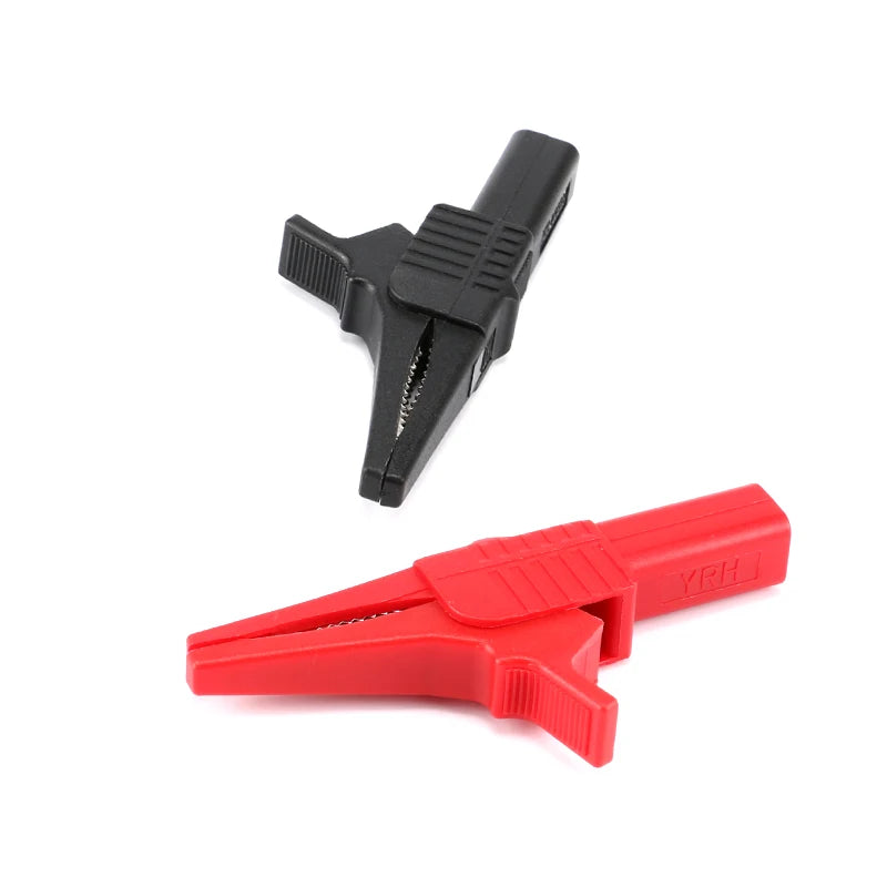 Alligator Clips wire Metal Connector DIY Clips Test Probe Black Red Color  Cableinsulated clamp testing Clamp Jumper Line