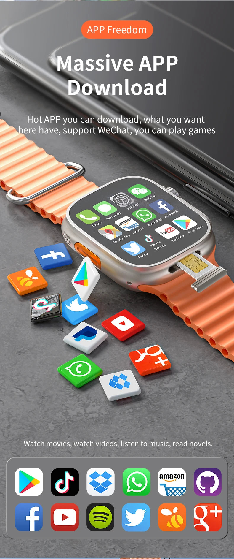S10 Ultra MAX Smartwatch 2.29inch Amoled Android Smart Watch With 8MP Camera 1280Mah Battery NFC Compass GPS WIFI Global Calling
