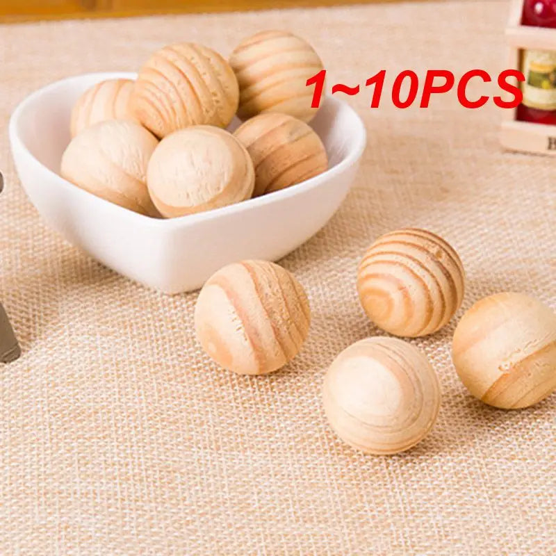 1~10PCS Bag Wardrobe Pest Control Wooden Mothballs Moth Repellent Prevent Mildew Moisture Proof Deworming Fragrant Wood Ball