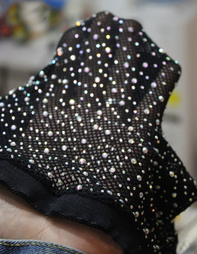 lingerie women sexy Babydoll mujer Underwear Catsui diamante Glisten rhinestone notte Intimo sexy dress for sex langerie+glove
