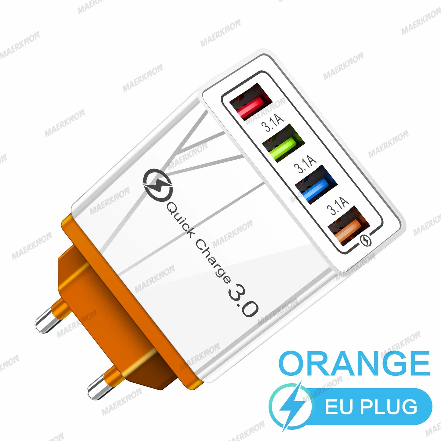 3.1A USB Charger 4 Ports Fast Charging QC 3.0 Wall Charger For Xiaomi iPhone 15 Samsung US/EU Mobile Phone Plug Travel Charger
