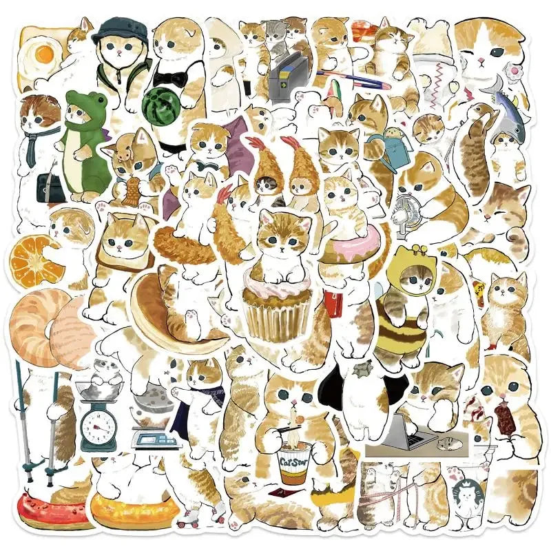 Funny Cute Cat MEME Animals Stickers Kawaii Cats Decals Scrapbooking Notebook Luggage Laptop Skateboard Sticker Toy