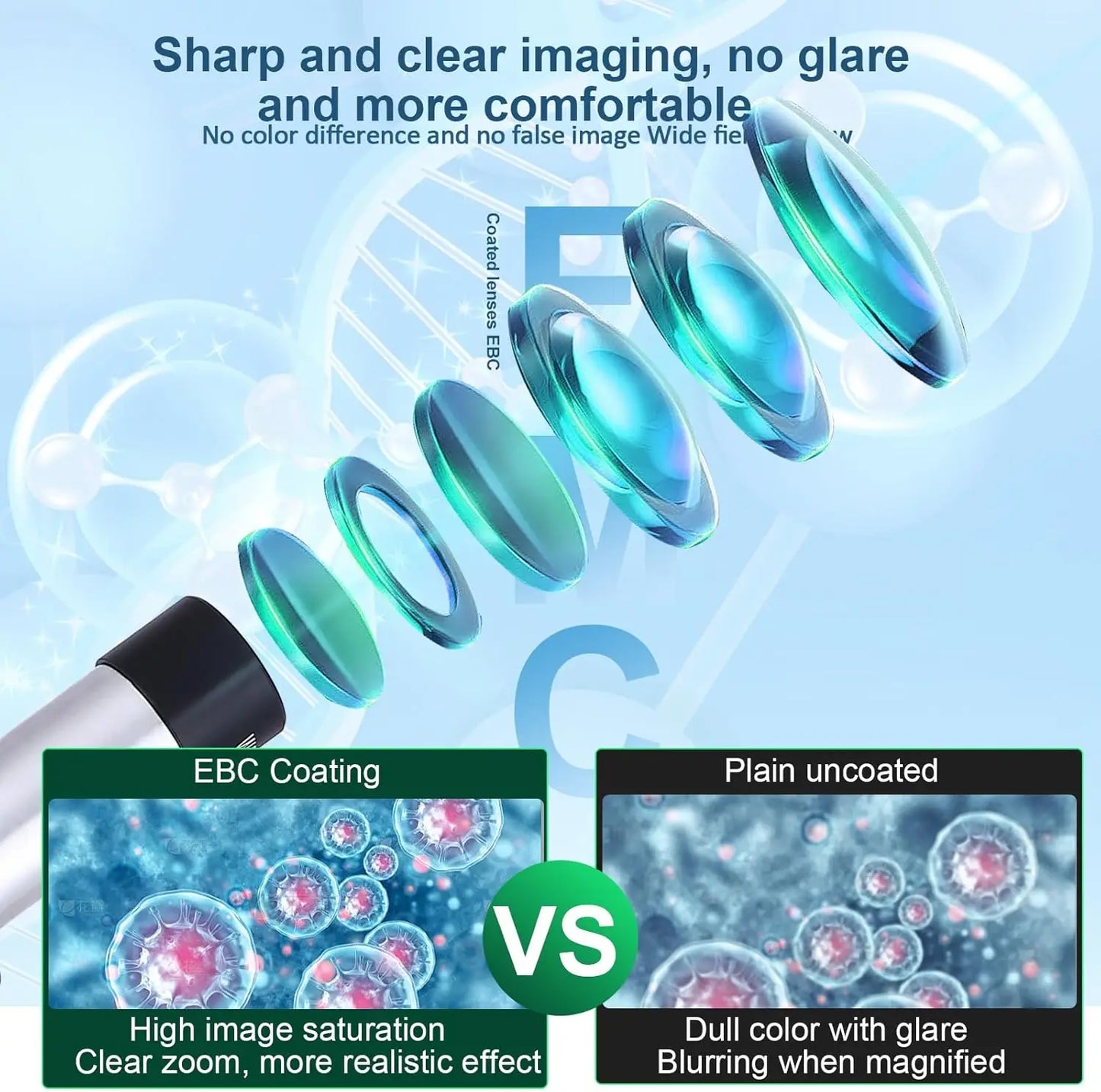 Adults Binocular Microscope 40X‑5000X HD Inspection Laboratory Optical Microscope Tool Set For Schools&Home&Scientific research