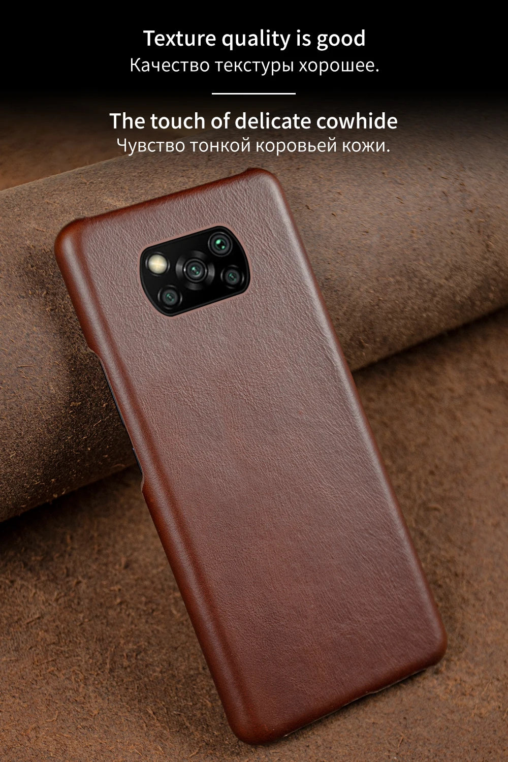 Genuine Leather Phone Case For Xiaomi Poco Series Cover Hand Made Oil Wax Pattern X3 X4 M3 M4 M5 F1 F2 F3 F3GT F4 F4GT C40 C50