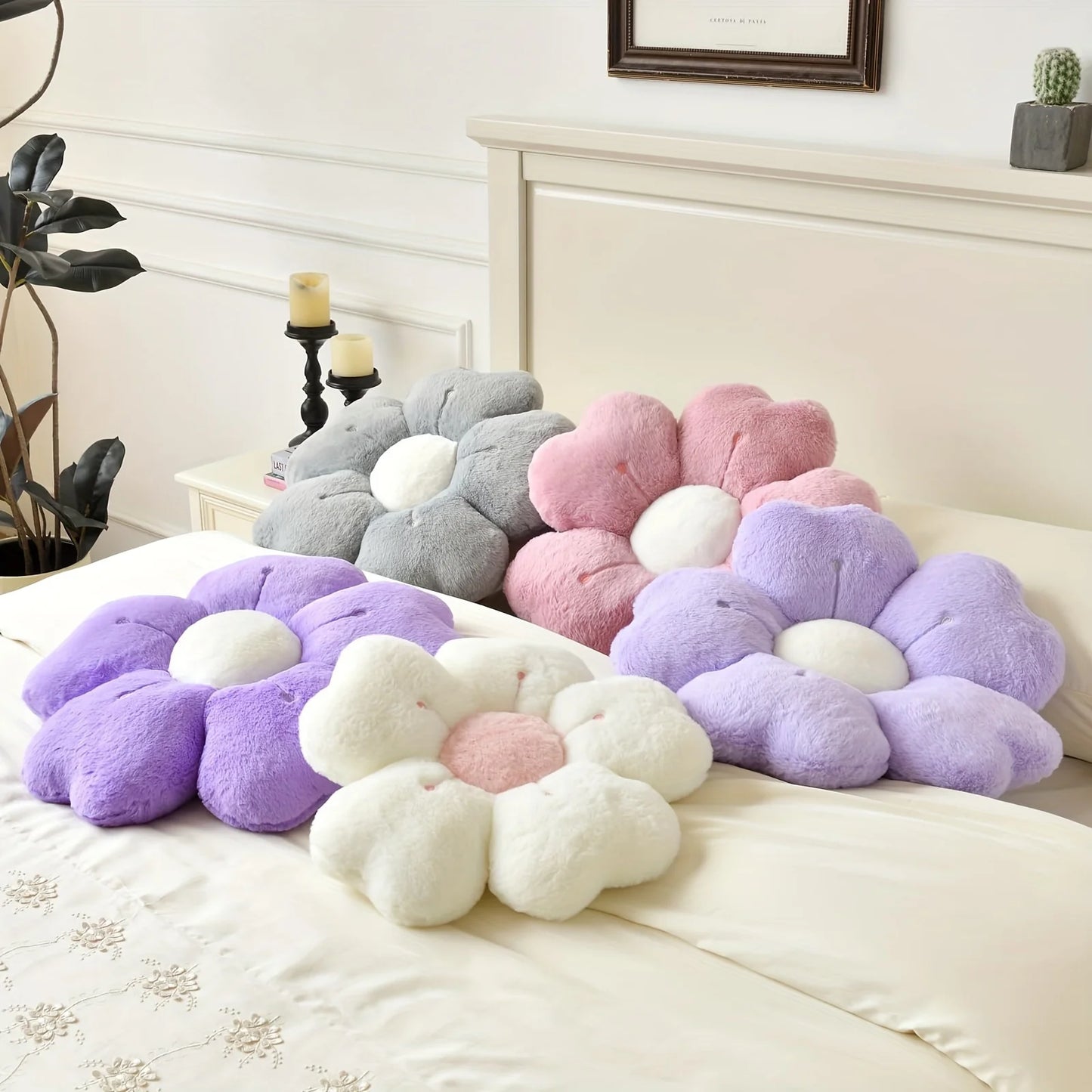 Flower-Shaped Plush Throw Pillow - Comfortable and Cute Mattress and Sofa Decor Cushion, Chair Cushion  floor cushion