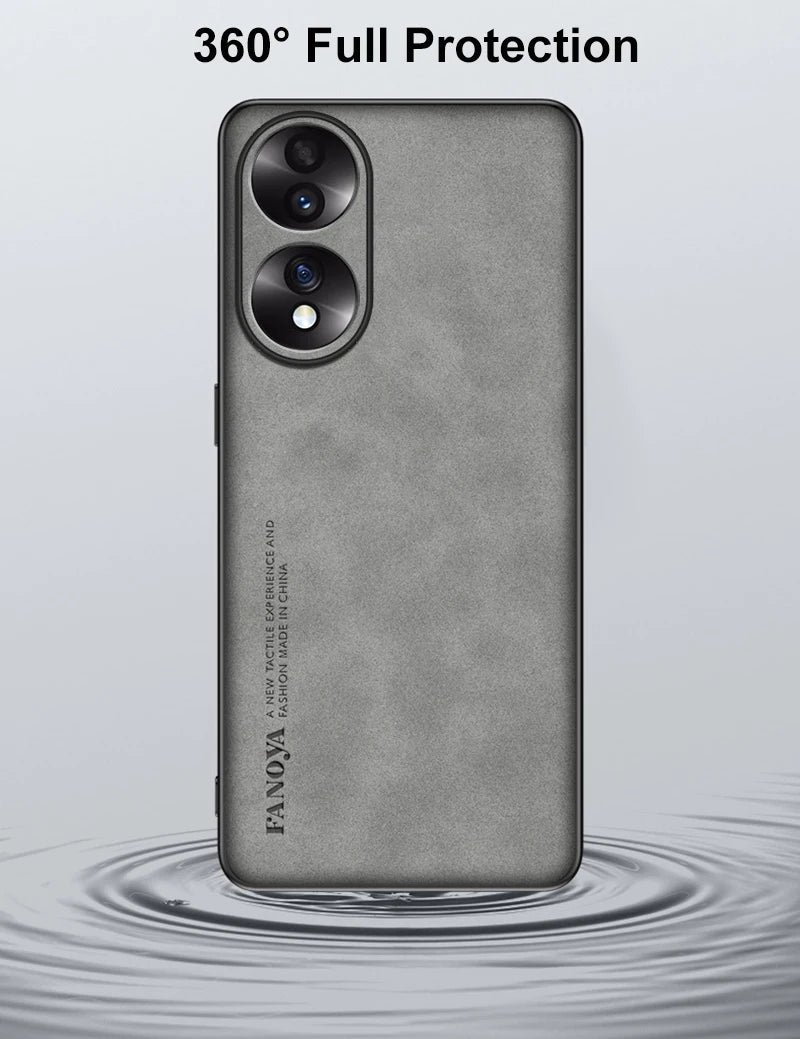 Luxury PU Leather Case For Honor 90 70 50 Back Cover Matte Full Protection TPU Silicone Phone Case For Honor50 Honor70 Honor90
