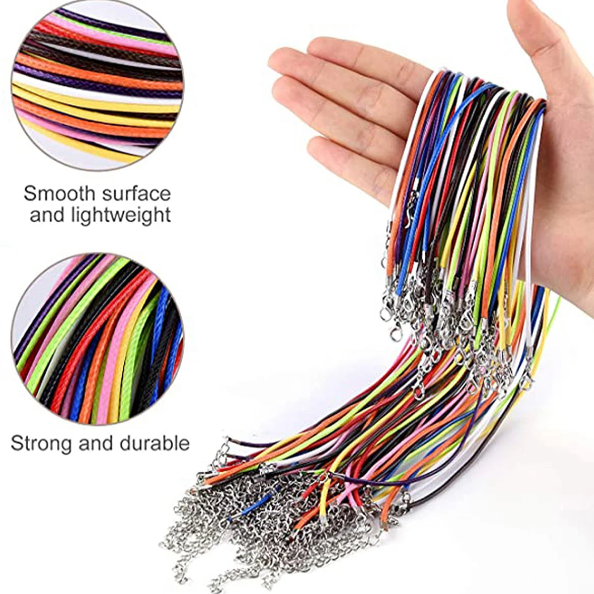 10 Pcs/lot Faux Leather Chains Bracelet Choker Necklace With Lobster Clasp DIY Jewelry Making Findings String Cord 1.5 mm