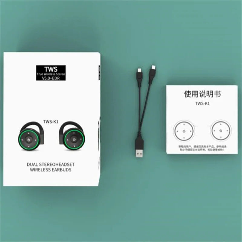 TWS Over-Ear Wireless Headphone Bluetooth-Compatible V5.0 Lossless Sound Ear Hook Earphone Game/Music Dual Mode Open-Ear Headset