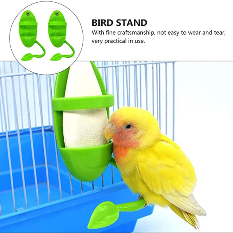 New Pet Parrot Feeder Hanging Cage Fruit Vegetable Container Feeding Cup Cuttlebone Stand Holder Pet Cage Accessories Supplies