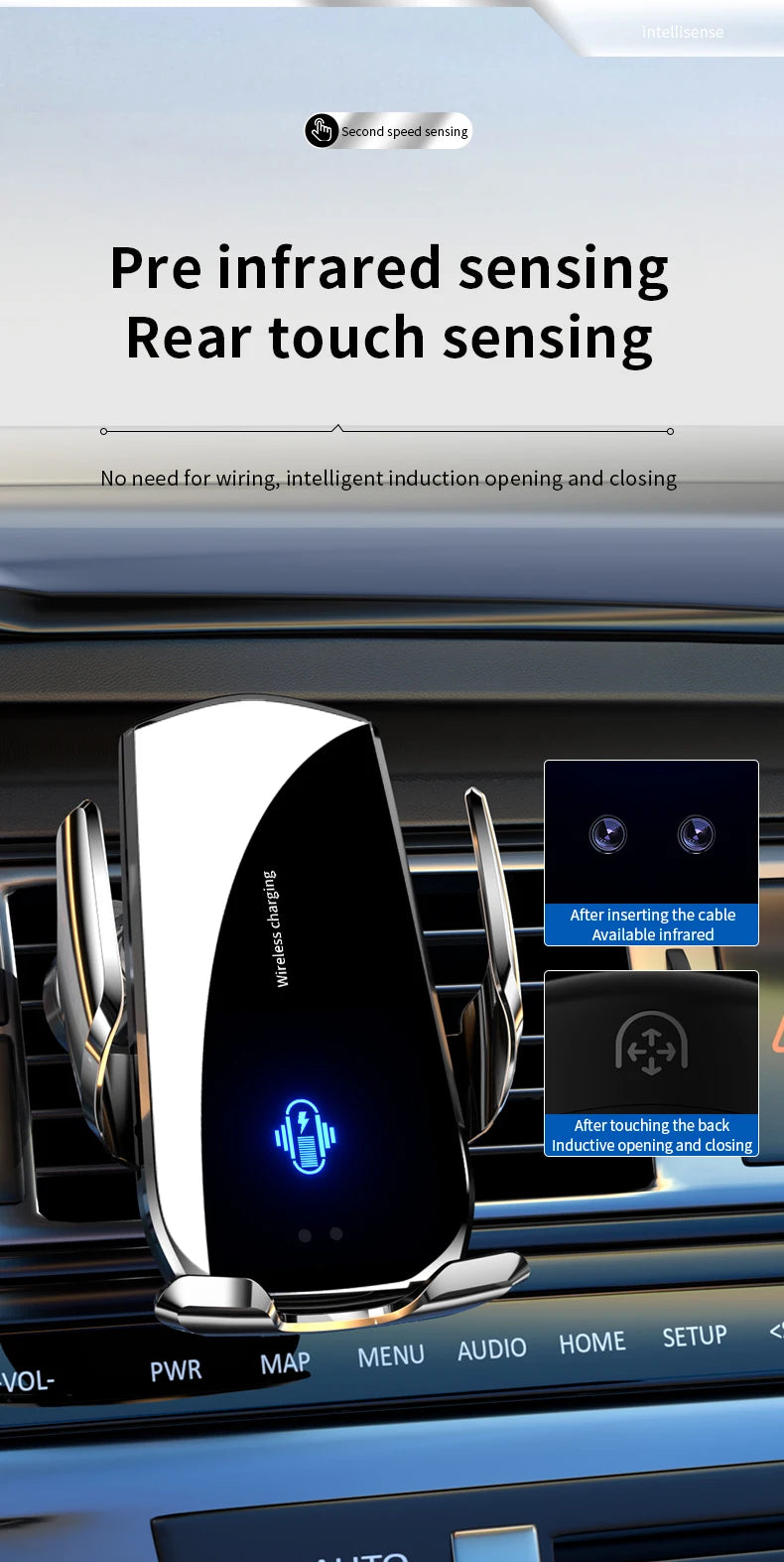 Car Wireless Charger Automatic Car Phone Holder Infrared Induction for iPhone 14 13 12 Xiaomi Samsung 15W Fast Charging Station