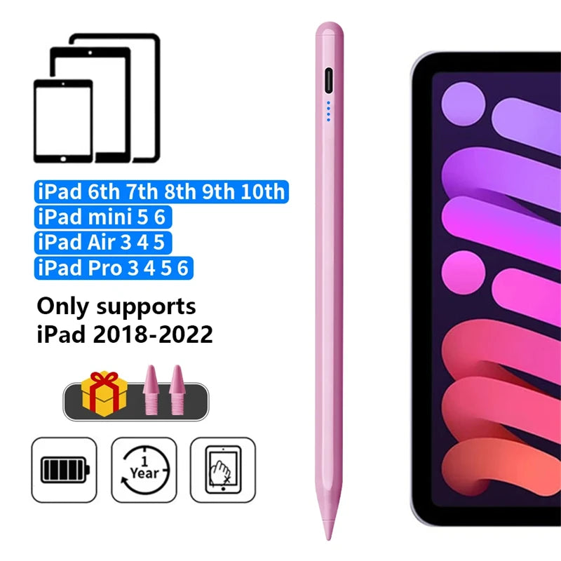 Stylus Pen For Apple iPad Palm Rejection Power Display For iPad Pencil Accessories 2022 2021 2020 2019 2018 Pro Air Mini Stylus