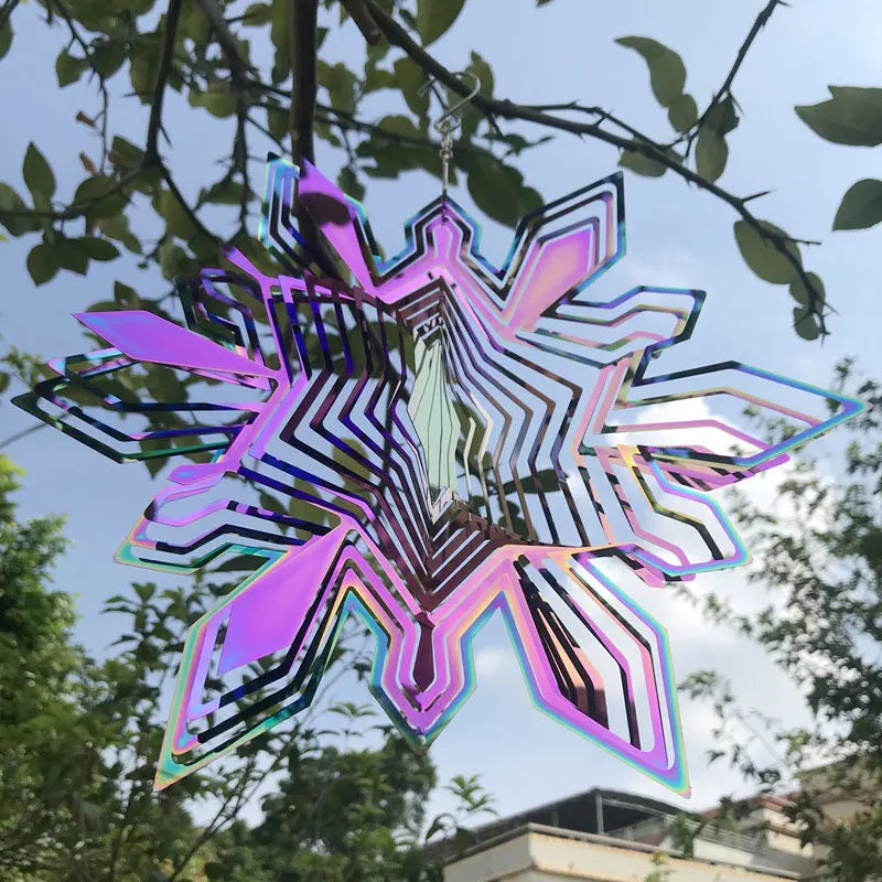 3D Wind Spinner Chime Heart Square Drop Shape Stainless Steel Rotating WindChime For Both Outdoor Garden And Indoor