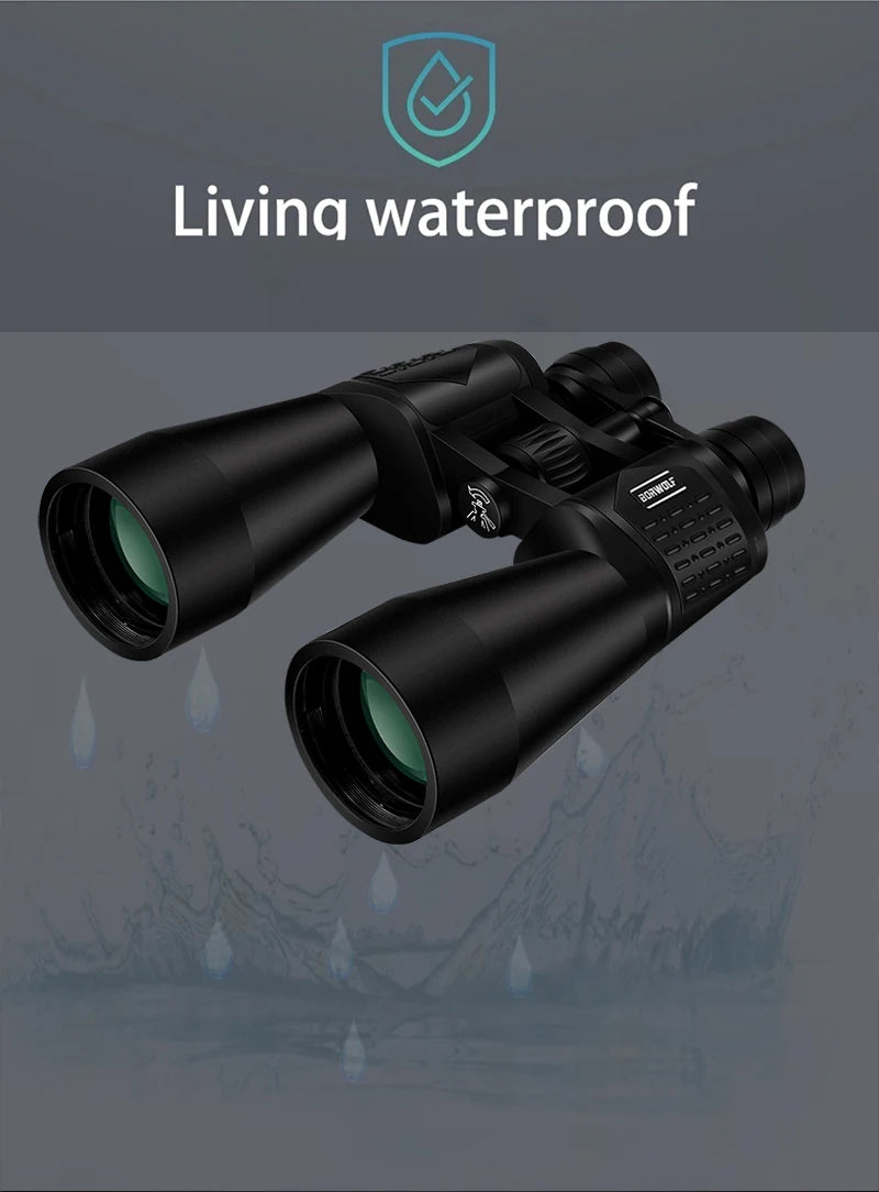 BORWOLF 15-450X60 Binoculars Telescope HD Light Night Vision Bak4 Prism Professional Zoom Powerful for Hunting Bird Watching