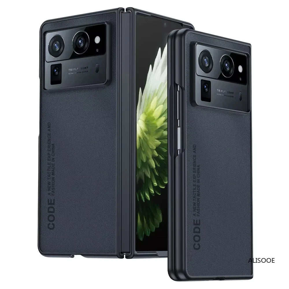 Shockproof Funda For Tecno Phantom V Fold 2 Case Carbon Fiber Texture PU-Leather Phone Cover for Phantom V Fold2 5G Capa